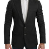 Dolce &amp; Gabbana Grauer NAPOLI Slim Fit Blazer aus Wolle