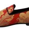 Dolce &amp; Gabbana Rotgold Brokat Hausschuhe Loafer Schuhe