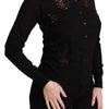Dolce & Gabbana Black Cashmere Lace Cardigan Sweater