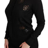 Dolce & Gabbana Black Cashmere Lace Cardigan Sweater