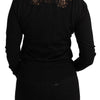 Dolce & Gabbana Black Cashmere Lace Cardigan Sweater