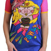 Dolce &amp; Gabbana Lila PIG SUPERGIRL Top Baumwoll-T-Shirt