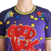 Dolce & Gabbana Purple YEAR OF THE PIG Top Cotton T-shirt