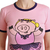 T-shirt ras du cou rose Dolce &amp; Gabbana Année du Cochon