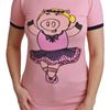 T-shirt ras du cou rose Dolce &amp; Gabbana Année du Cochon
