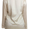 Dolce & Gabbana Beige Sleeve Top Queen Silk Satin Blouse