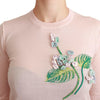 Pull brodé de fleurs en soie mélangée Dolce &amp; Gabbana