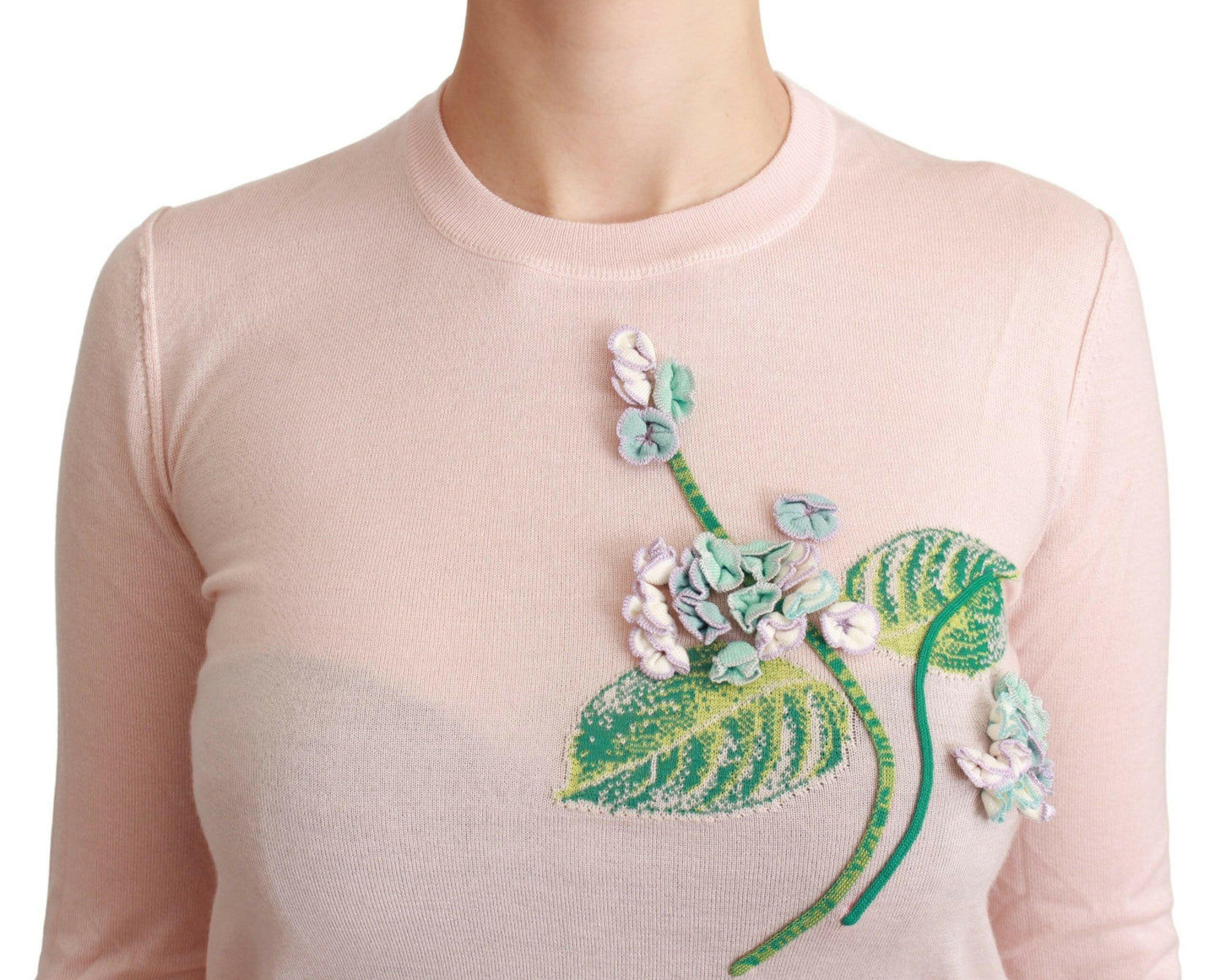 Pull brodé de fleurs en soie mélangée Dolce &amp; Gabbana