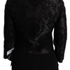 Dolce & Gabbana Black Floral Jacquard Blazer Silk Jacket