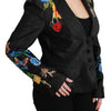 Dolce & Gabbana Black Brocade Crystal Blazer Jacket