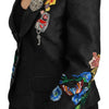 Dolce & Gabbana Black Brocade Crystal Blazer Jacket