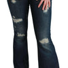 Dolce & Gabbana Blue Denim Cotton Stretch Flared Jeans