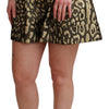 Dolce & Gabbana Black Gold High Waist Mini Cotton Shorts