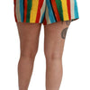 Dolce & Gabbana Multicolor Riga Pittorica Mini Shorts