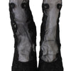 Dolce & Gabbana Black Roses Stilettos Booties Socks Shoes