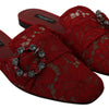 Ballerines plates Dolce &amp; Gabbana Radiant Red avec ornements en cristal