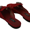 Ballerines plates Dolce &amp; Gabbana Radiant Red avec ornements en cristal