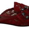 Ballerines plates Dolce &amp; Gabbana Radiant Red avec ornements en cristal