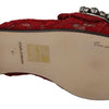 Ballerines plates Dolce &amp; Gabbana Radiant Red avec ornements en cristal