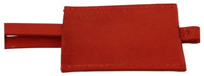 Costume National Schlüsselanhänger mit Markenlogo aus rotem Leder