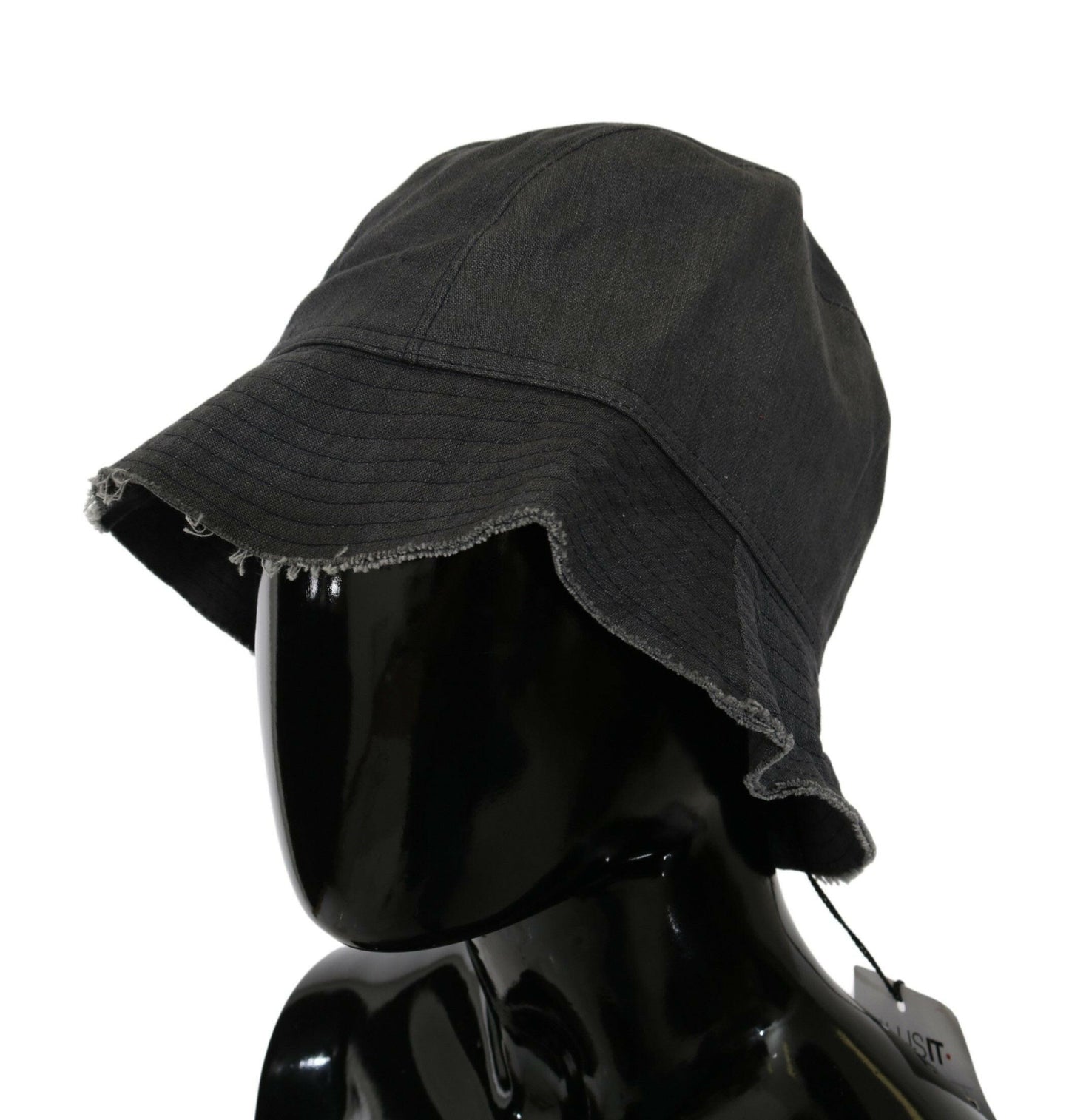 Costume National Black Washed Wide Brim Outdoor Bucket Hat