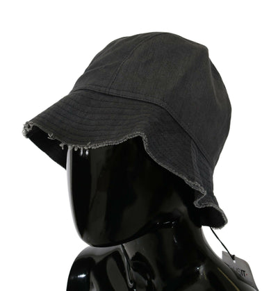 Costume National Black Washed Wide Brim Outdoor Bucket Hat