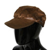 Costume National Brown Newsboy Beret Cabbie Fedora Hat