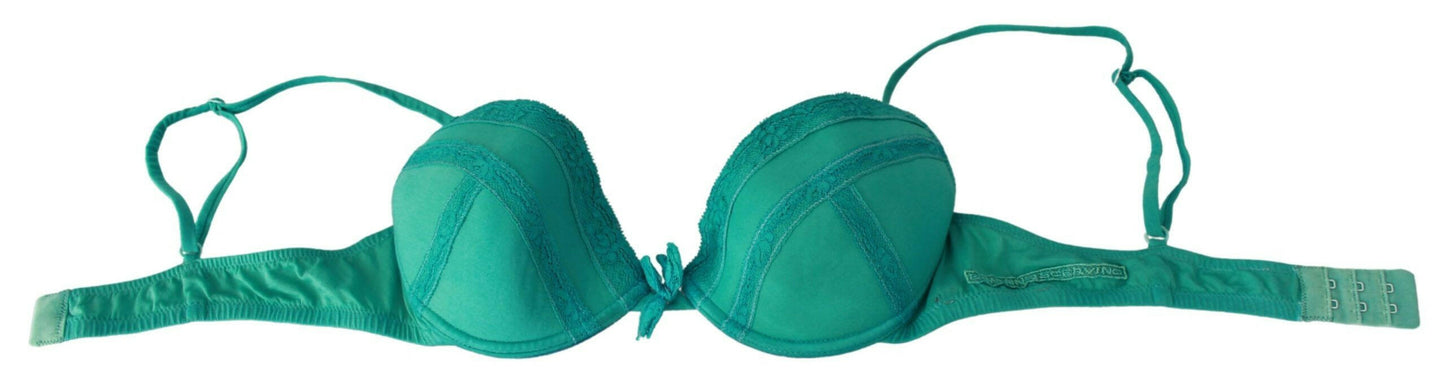 Ermanno Scervino Green Push Up Bra 100% Cotton Underwear
