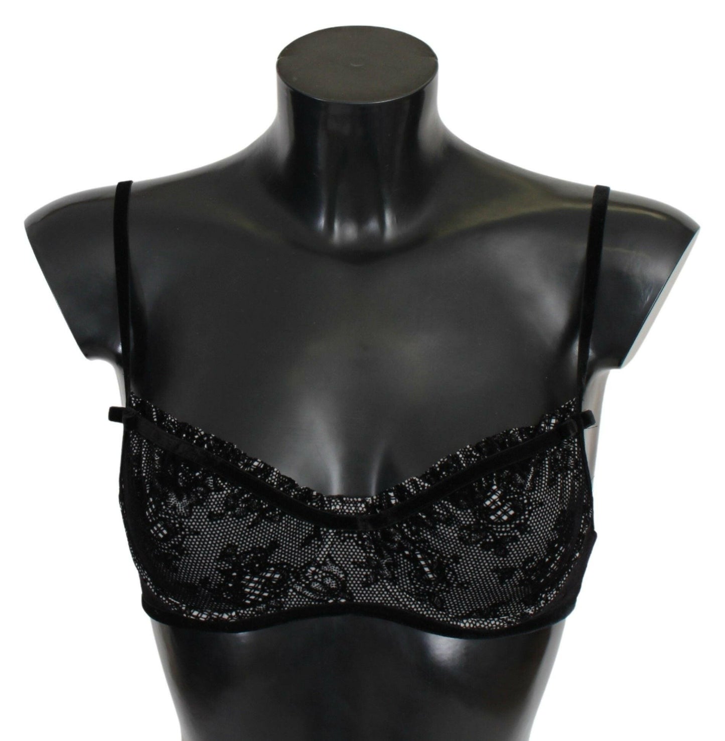 Ermanno Scervino Black Mesh Balconcino Bra Nylon  Underwear