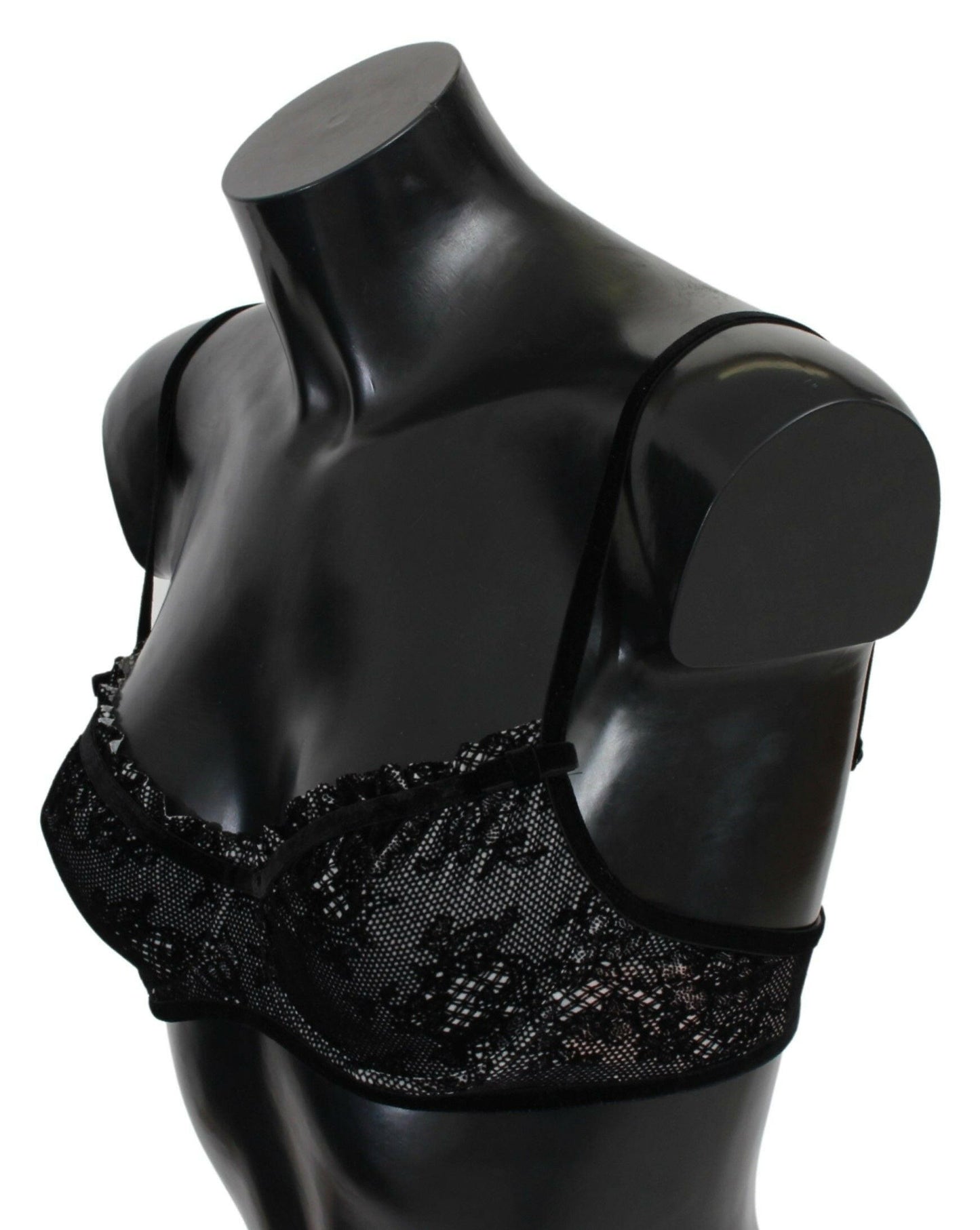 Ermanno Scervino Black Mesh Balconcino Bra Nylon  Underwear
