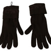 Costume National Brown Wool Knitted One Size Wrist Length Gloves