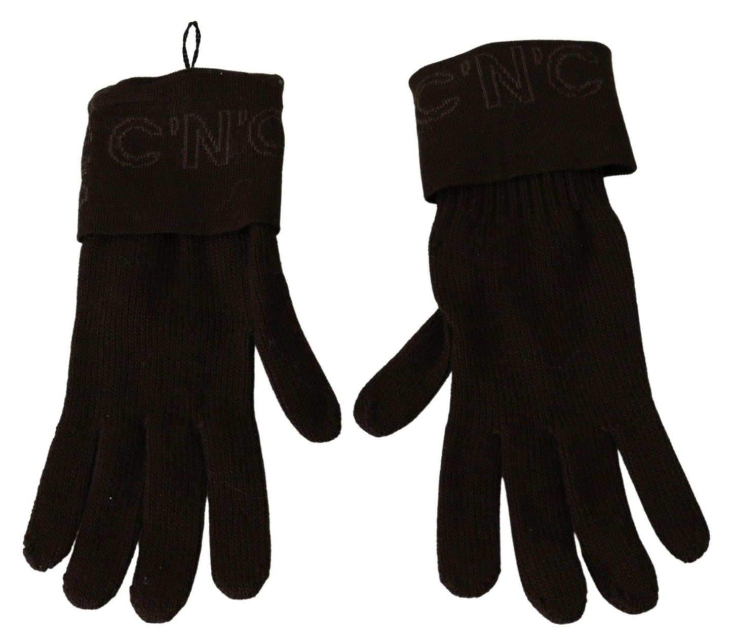 Costume National Brown Wool Knitted One Size Wrist Length Gloves