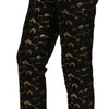 Dolce & Gabbana Black Gold Brocade High Waist Pants