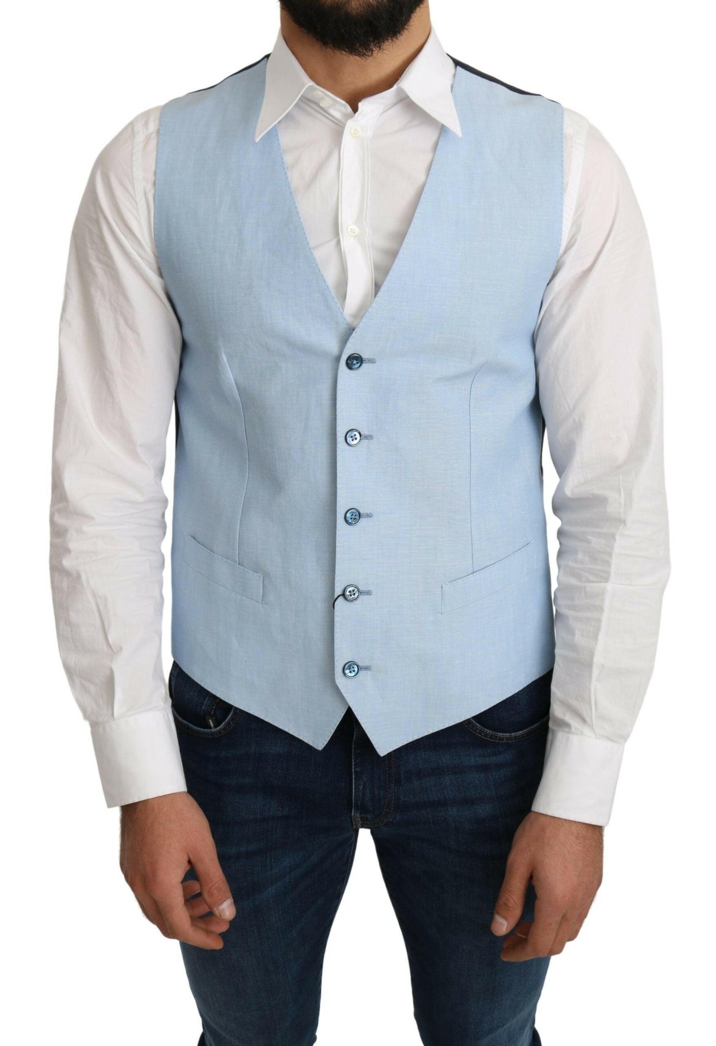 Gilet habillé élégant pour homme Dolce &amp; Gabbana Azure