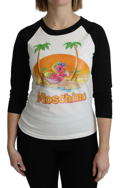 Moschino Weißes Baumwoll-T-Shirt Mein kleines Pony Top T-Shirt