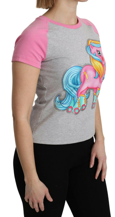Moschino Graues und rosa Baumwoll-T-Shirt My Little Pony Top