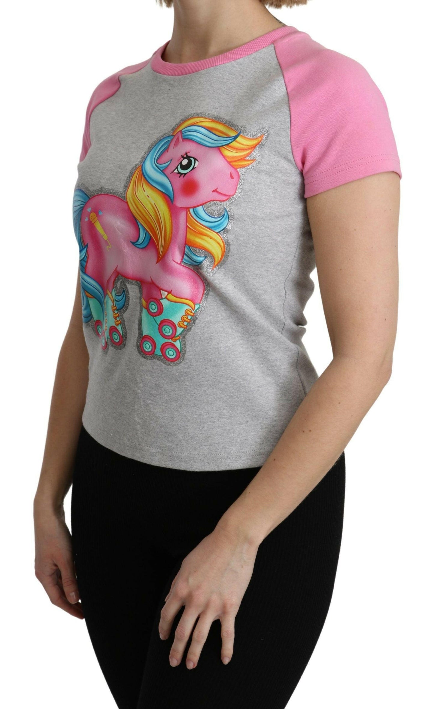 Moschino Graues und rosa Baumwoll-T-Shirt My Little Pony Top
