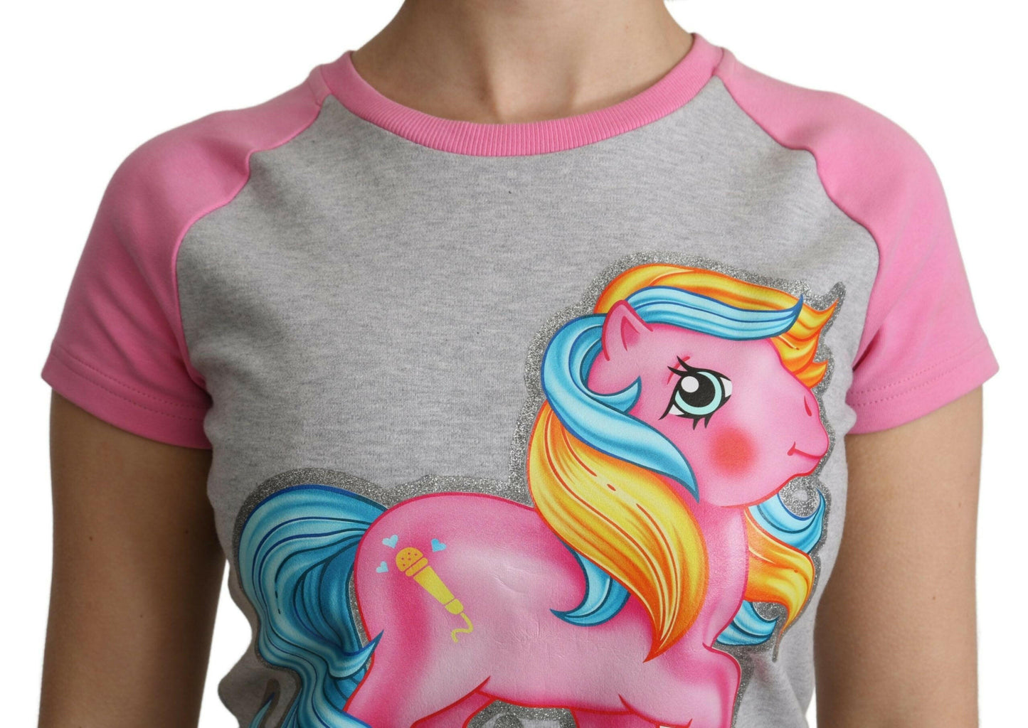 Moschino Graues und rosa Baumwoll-T-Shirt My Little Pony Top