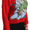 Dolce & Gabbana Red Knitted Cashmere Cartoon Top Sweater
