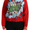 Dolce & Gabbana Red Knitted Cashmere Cartoon Top Sweater