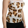 Roberto Cavalli White Brown Camisole Underwear Blouse
