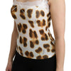 Roberto Cavalli White Brown Camisole Underwear Blouse