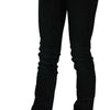 Costume National Black Mid Waist Skinny Denim Cotton Jeans