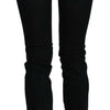 Costume National Black Mid Waist Skinny Denim Cotton Jeans