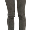 Costume National Gray Low Waist Skinny Denim Cotton Jeans