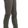 Costume National Gray Low Waist Skinny Denim Cotton Jeans
