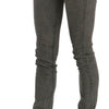 Costume National Gray Low Waist Skinny Denim Cotton Jeans
