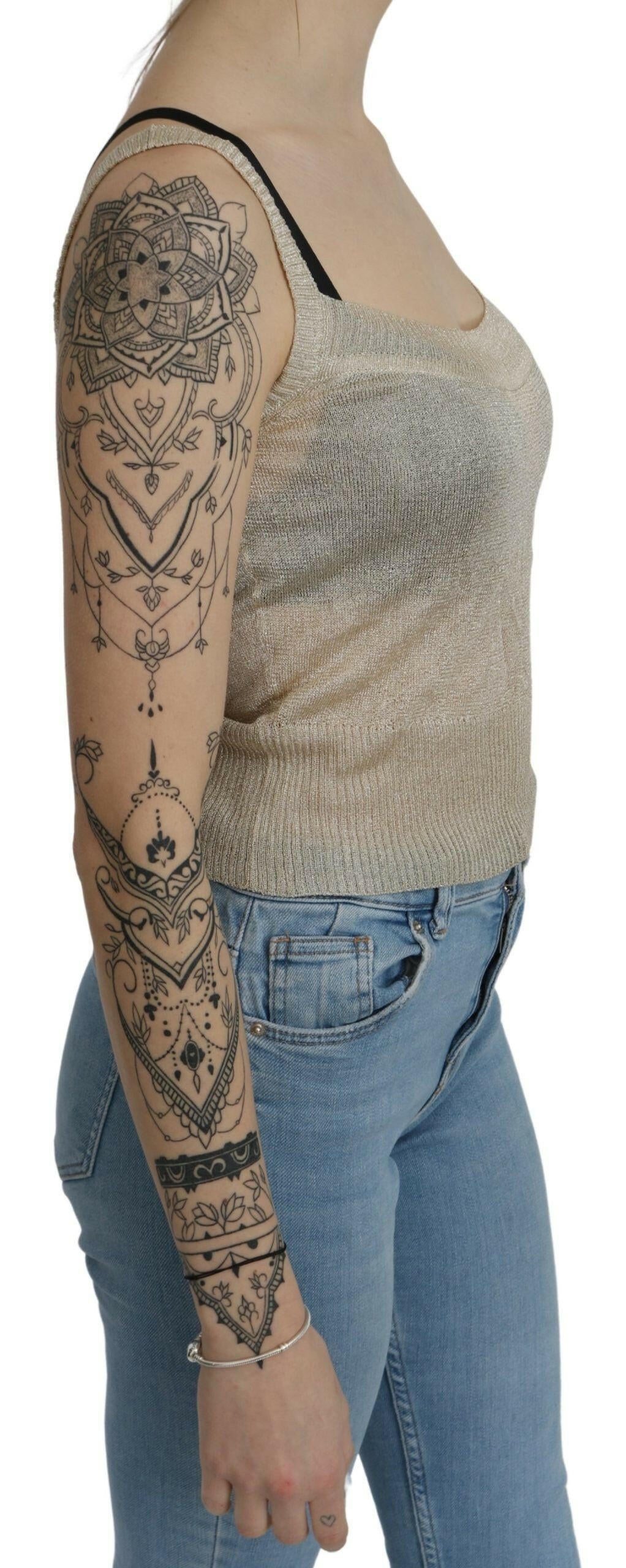 Débardeur beige élégant sans manches à bretelles spaghetti BYBLOS