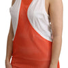 Dsquared² Orange Weiß Rundhalsausschnitt Ärmelloses Tank T-Shirt Kleid Top