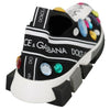 Dolce & Gabbana Black Multicolor Crystal Sneakers Shoes